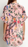 Asymmetrical Silk Floral-Print Blouse