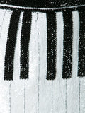 Beaded & Sequin-Embellished Short Piano Skirt - DESIGNER INSPIRED FASHIONS