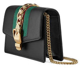 Sylvie Leather Mini Chain Bag - Black, White, Red