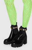 Leather Ankle Boots with Belt