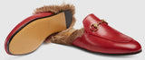Princetown Horsebit Fur-Lined Leather Loafer-Slippers - (Pink, Red, Black) - DESIGNER INSPIRED FASHIONS