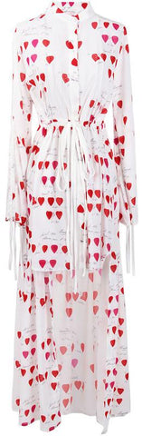 Heart-Printed Asymmetric Shirt Dress | DESIGNER INSPIRED FASHIONS