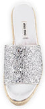 Glitter Platform Espadrilles Slide Sandal - Argento - (Silver or Gold) - DESIGNER INSPIRED FASHIONS