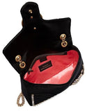 Black GG Marmont Crystal-Applique Velvet Bag