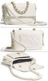 Crumpled Calfskin Flap Bag, White | DESIGNER INSPIRED FASHIONS