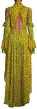 Ruffled Leopard-Print Silk-Georgette Wrap Maxi Dress