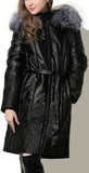 Padded Silver-Fox-Fur-Hooded Coat