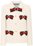 Embellished Tweed Jacket with Web Bows - DESIGNER INSPIRED FASHIONS