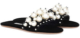 Pearl Embellished Sliders - Red or Black