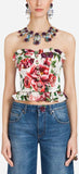 Peony Print Bustier Top