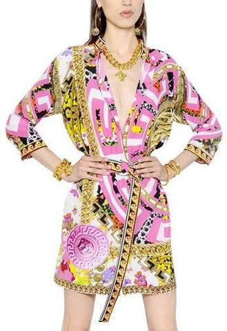 'Psychedelic' Medusa Print Shirt Dress - DESIGNER INSPIRED FASHIONS