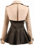 Double-Breasted Patch-Work Flared Jacket - DESIGNER INSPIRED FASHIONS