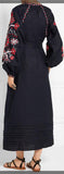 Poppy Embroidered Linen Maxi Dress
