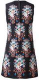 Jewel-Embellished Printed Mini Dress