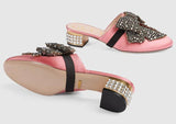 Satin Slipper with Crystal Bow, Pink - DESIGNER INSPIRED FASHIONS