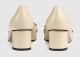 Sylvie Leather Mid-Heel Pump - Black or White