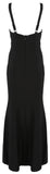 Black Sheer-Paneled Long Evening Dress