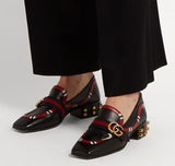 Yoko Snake-Appliqu̩ Leather Loafers