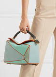 Paula's Ibiza Puzzle Color-Block Textured-Leather Shoulder Bag