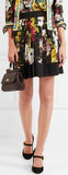 'Fiori' Pleated Floral-Print Mini Skirt