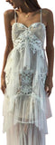 'Nymph' Tiered Lace Gown - White or Black