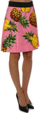 Pineapple Print Brocade Mini Skirt