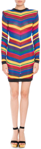 Chevron Knit Long-Sleeve Dress - *Limited Stock* - DESIGNER INSPIRED FASHIONS