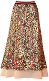 Sequin-Embellished Midi Skirt with Tulle Hem - DESIGNER INSPIRED FASHIONS