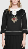 Embroidered Bonded Cotton Jersey Sweatshirt - DESIGNER INSPIRED FASHIONS