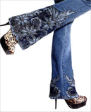 Embellished Flared Jeans - DESIGNER INSPIRED FASHIONS