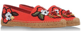 Locket-Flower-Jewel Embroidered Espadrilles-Red - DESIGNER INSPIRED FASHIONS