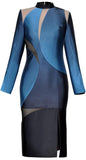 Patchwork Split-Sleeve Dress