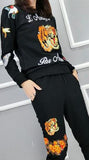 'L'aveugle Par Amour' Embroidered Tracksuit - (White, Pink, Red, Blue, Black) - DESIGNER INSPIRED FASHIONS