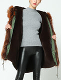 Fur Hooded, Trimmed & Lined Parka Coat