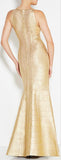 'Gabriela' Woodgrain Foil Print Gown