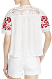 'Isabella' Floral Embroidered Lace Panel Top - DESIGNER INSPIRED FASHIONS
