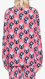 GG Wallpaper Print Blouse with Tie & Pleated-Hem Pants