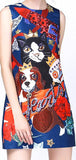Embellished Printed Shift Dress
