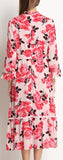 Floral-Print Ruffle Dress with Tassel Drawstring Tie