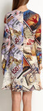 Vintage Postcard-Printed Silk Mini Dress