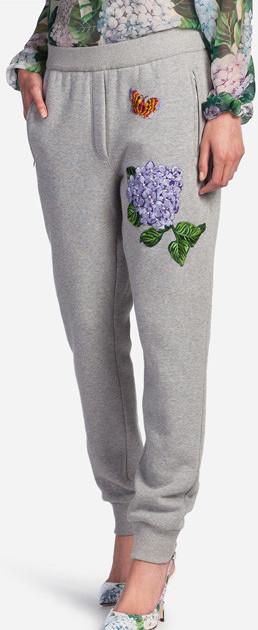 Gray Jogging Pants with Patch