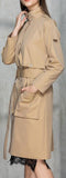 Single-Breasted Snap Button Closure Trench Coat