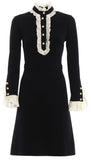 Black & White Contrast Ruffle Dress - DESIGNER INSPIRED FASHIONS