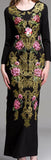 Embellished Brocade Black Gown
