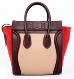 Leather & Suede Tricolor Mini Luggage - DESIGNER INSPIRED FASHIONS