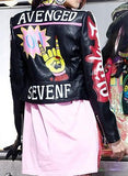 Embellished 'Rock Group' Faux Leather Jacket - DESIGNER INSPIRED FASHIONS