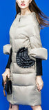 Ruffle Applique Down Coat - DESIGNER INSPIRED FASHIONS