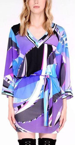 Printed Jersey Silk Shirt-Dress Coverup - DESIGNER INSPIRED FASHIONS
