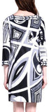 Geometric Print Jersey Silk Dress - DESIGNER INSPIRED FASHIONS