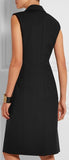 Black Sleeveless Side-Closure Notched Collar Dress - DESIGNER INSPIRED FASHIONS